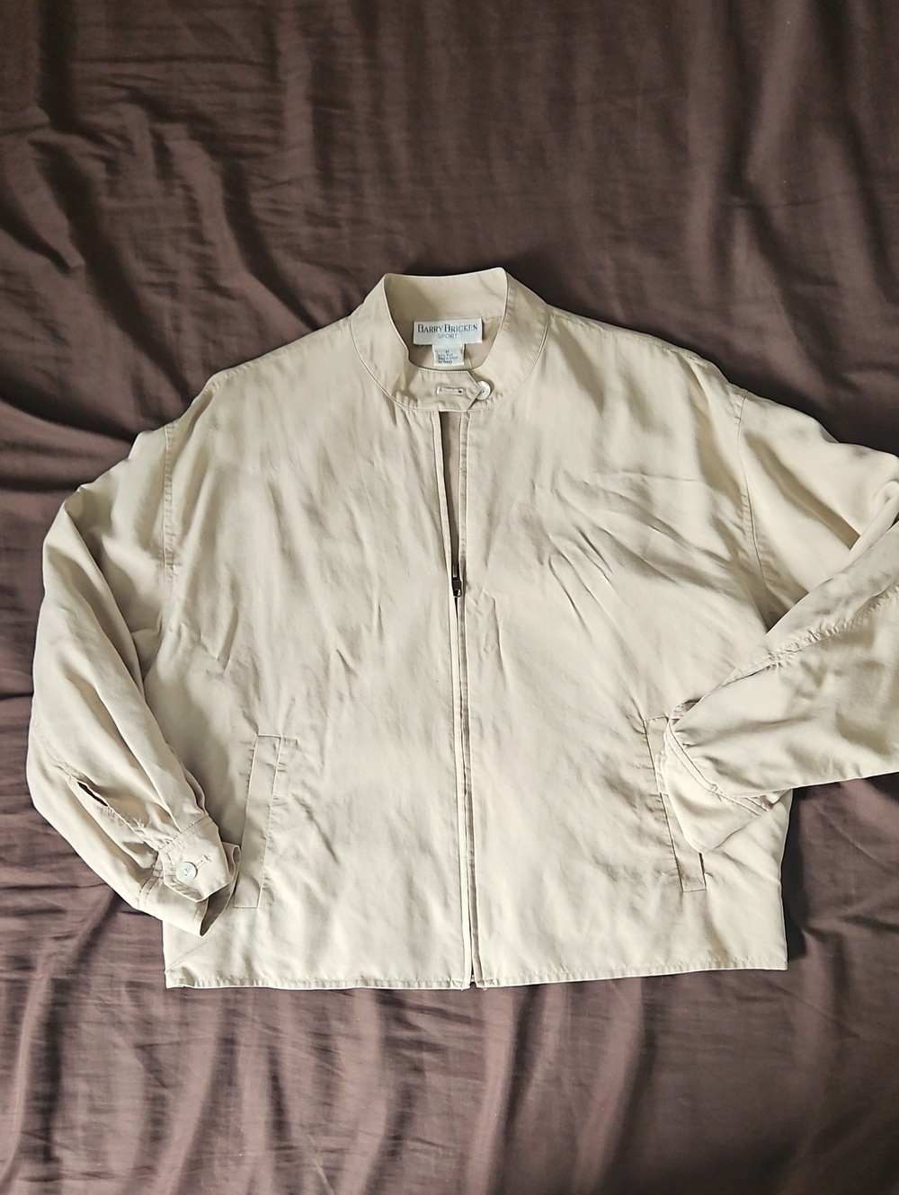 Casual Cream Bomber Jacket by Barry Bricken